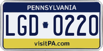 PA license plate LGD0220