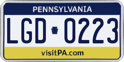 PA license plate LGD0223