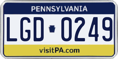 PA license plate LGD0249