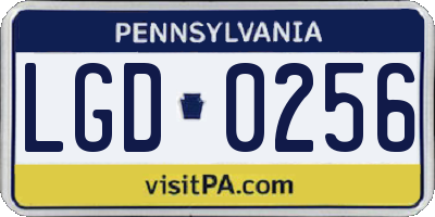 PA license plate LGD0256