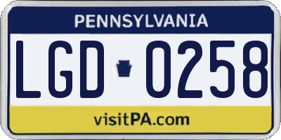 PA license plate LGD0258