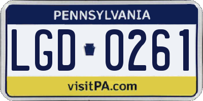 PA license plate LGD0261
