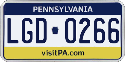 PA license plate LGD0266