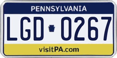 PA license plate LGD0267