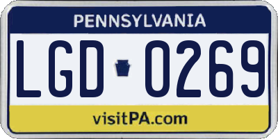 PA license plate LGD0269