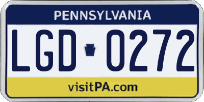 PA license plate LGD0272