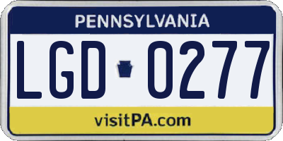 PA license plate LGD0277