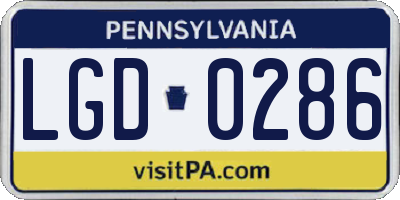 PA license plate LGD0286