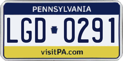 PA license plate LGD0291