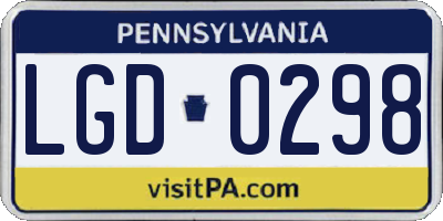 PA license plate LGD0298