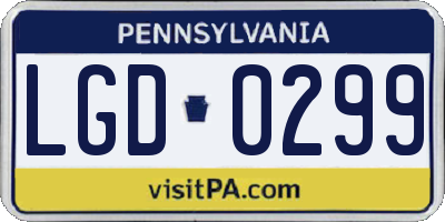 PA license plate LGD0299