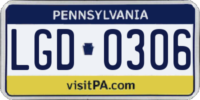 PA license plate LGD0306