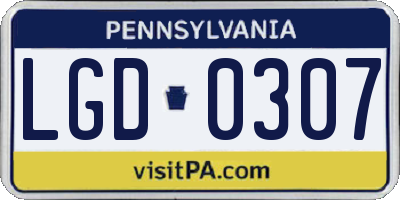 PA license plate LGD0307