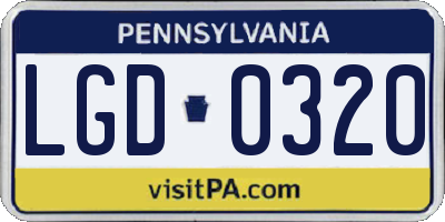 PA license plate LGD0320