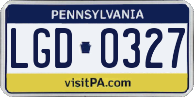 PA license plate LGD0327