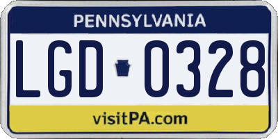PA license plate LGD0328
