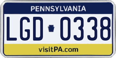 PA license plate LGD0338