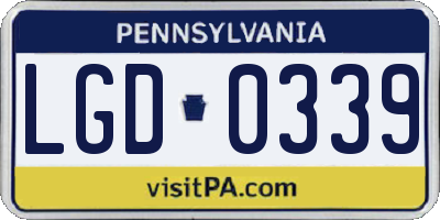 PA license plate LGD0339
