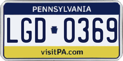 PA license plate LGD0369