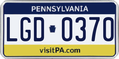 PA license plate LGD0370