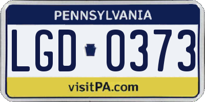 PA license plate LGD0373