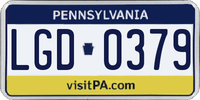 PA license plate LGD0379