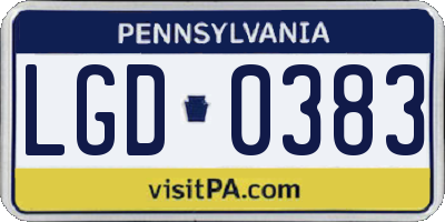 PA license plate LGD0383