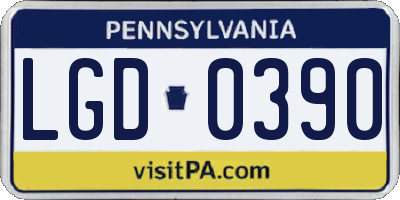 PA license plate LGD0390