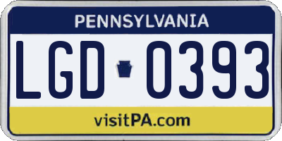 PA license plate LGD0393