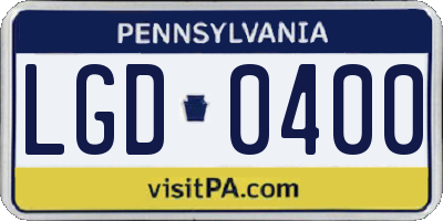 PA license plate LGD0400