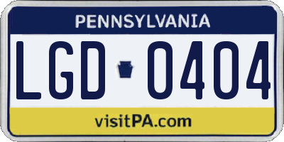 PA license plate LGD0404