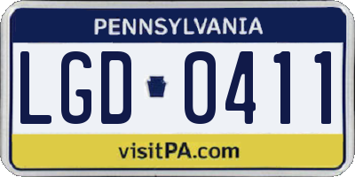 PA license plate LGD0411