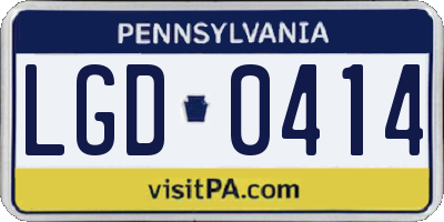 PA license plate LGD0414