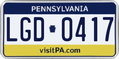 PA license plate LGD0417
