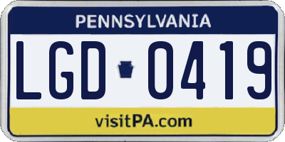 PA license plate LGD0419