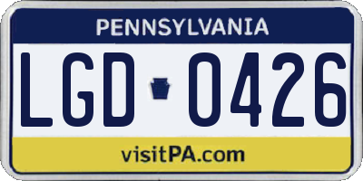 PA license plate LGD0426