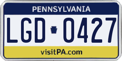 PA license plate LGD0427