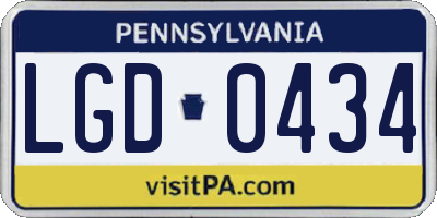 PA license plate LGD0434