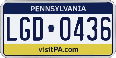 PA license plate LGD0436