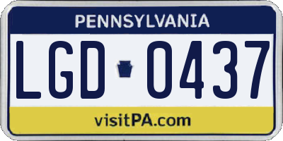 PA license plate LGD0437