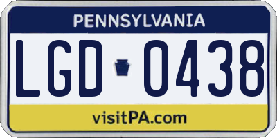 PA license plate LGD0438