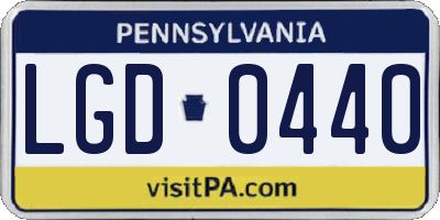 PA license plate LGD0440