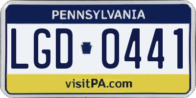 PA license plate LGD0441