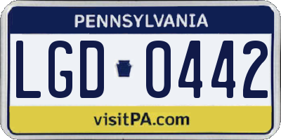 PA license plate LGD0442