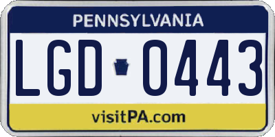 PA license plate LGD0443