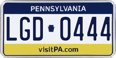 PA license plate LGD0444
