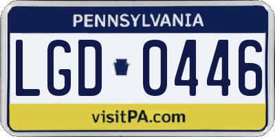 PA license plate LGD0446