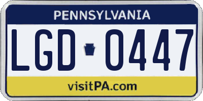 PA license plate LGD0447