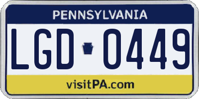 PA license plate LGD0449