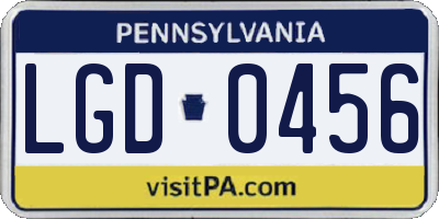 PA license plate LGD0456